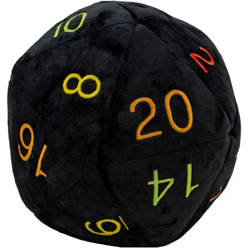 Jumbo D20 Novelty Plush Dice Rainbow