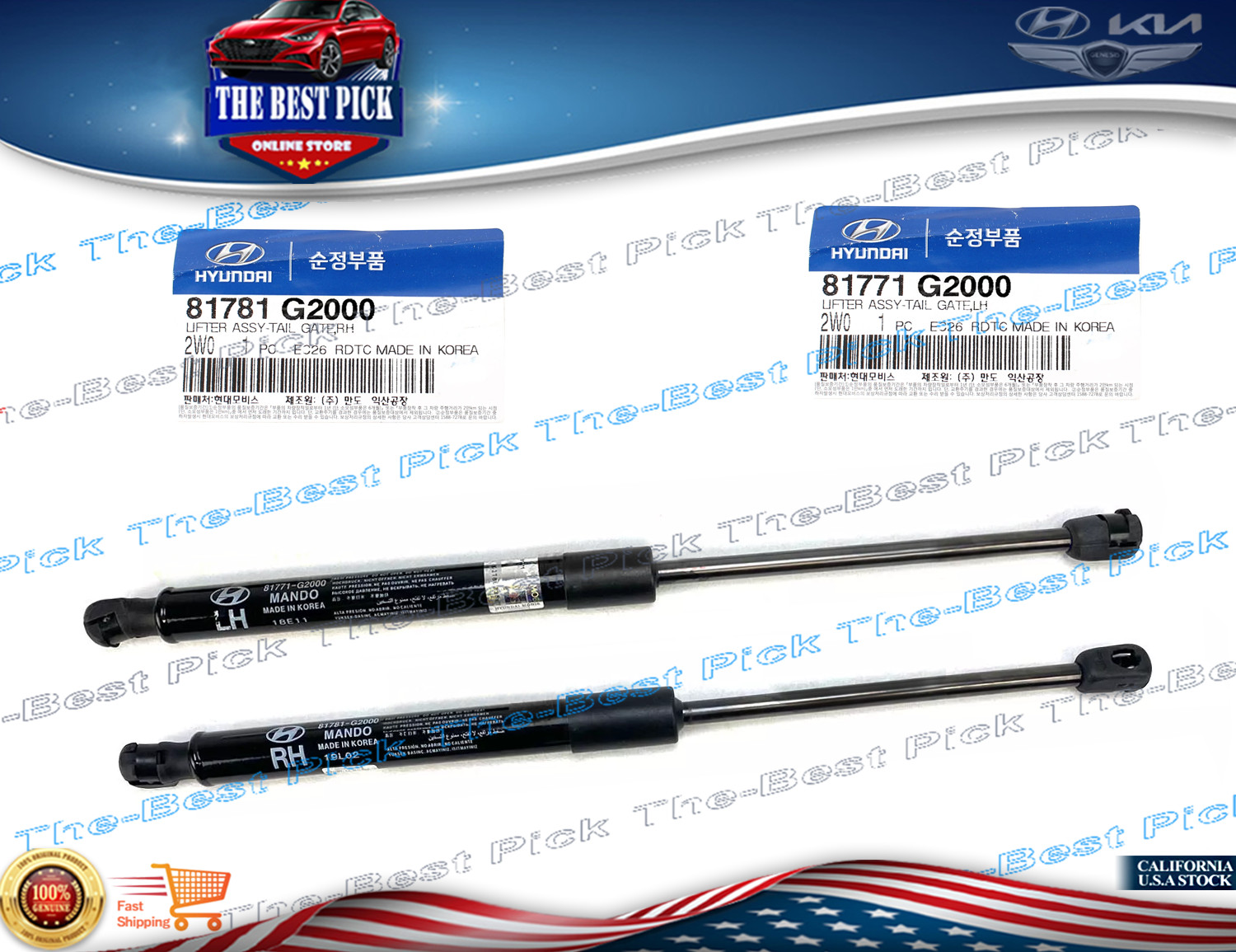 ⭐GENUINE⭐ REAR Tailgate Hatch Lift Shock Struts Left + Right Hyundai Ioniq 17-22