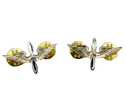 One Pair Of US U.S. Army Aviation Branch Collar Badges Pin Insignia