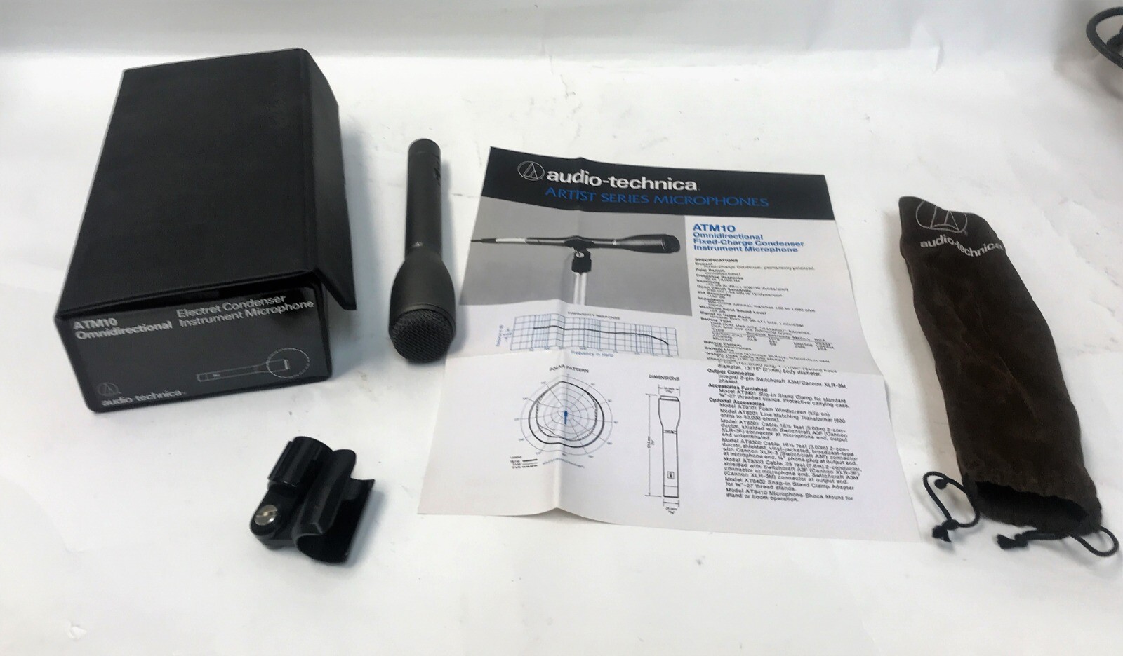 AUDIO TECHNIA ATM10 OMNIDIRECTIONAL INSTRUMENT MICROPHONE NOS!