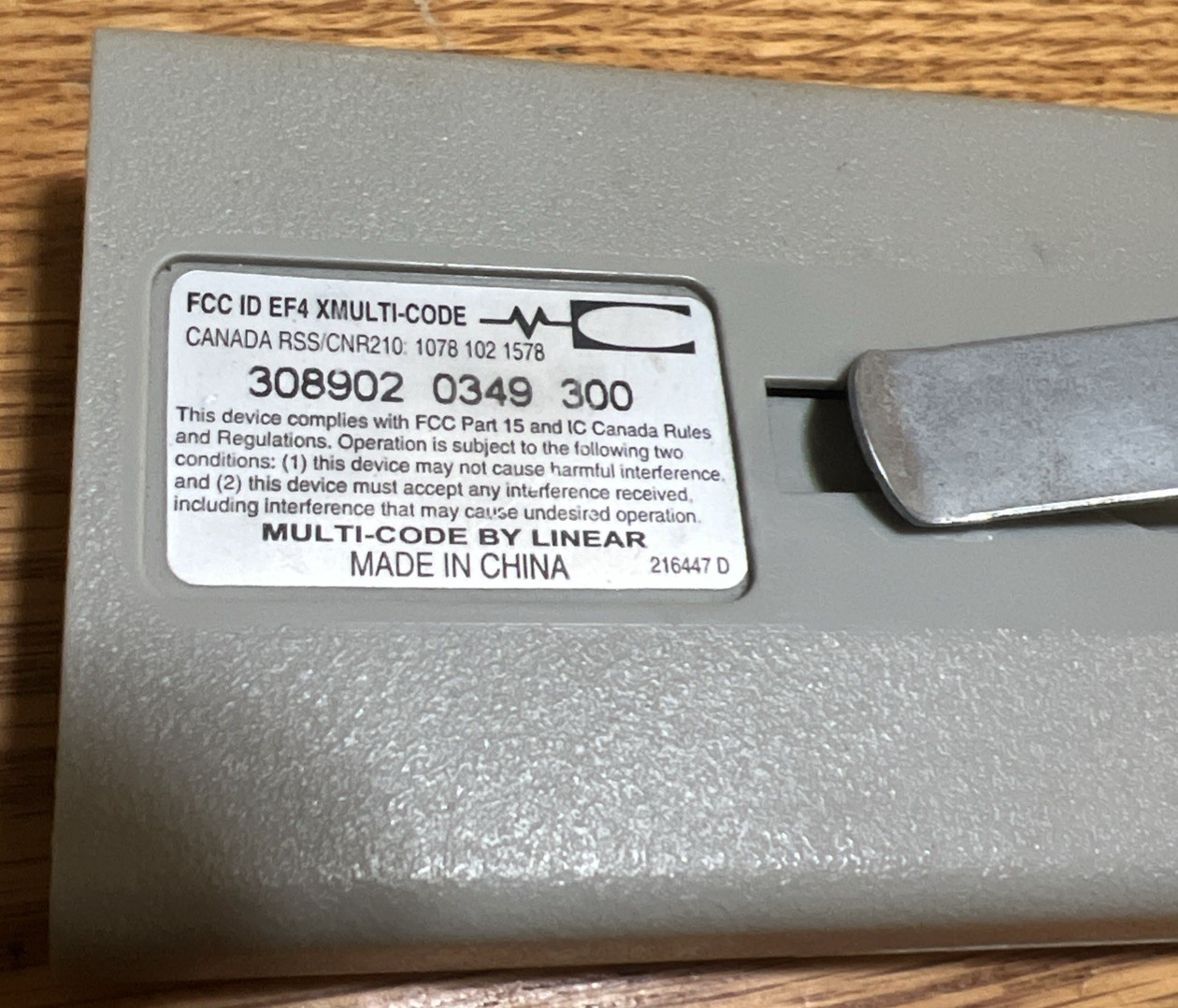 3089 Multi-Code 308902 OEM Linear 300mhz 1 Button Remote