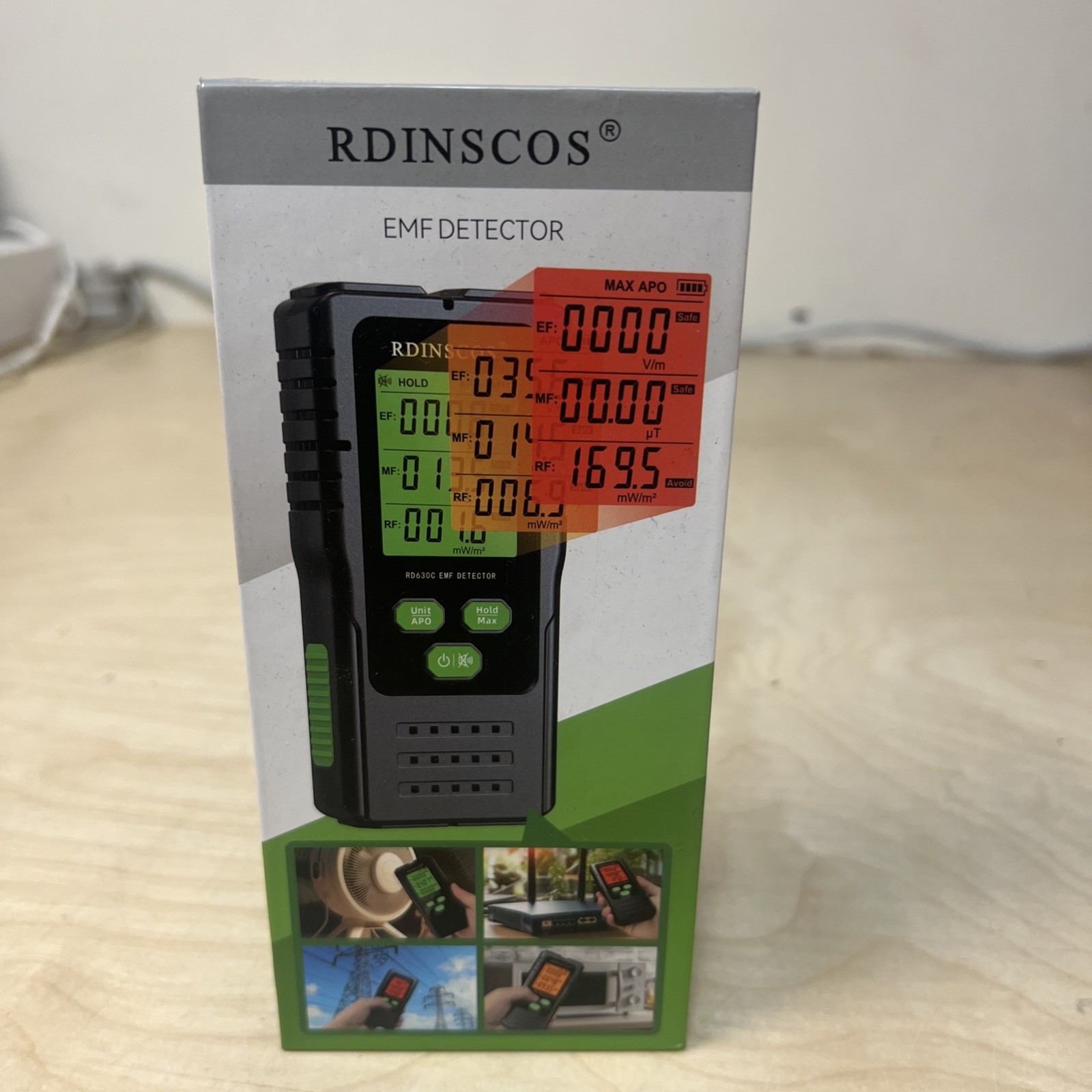 EMF Detector 3-in-1 Electromagnetic Radiation Meter RDINSCOS brand, Model RD630
