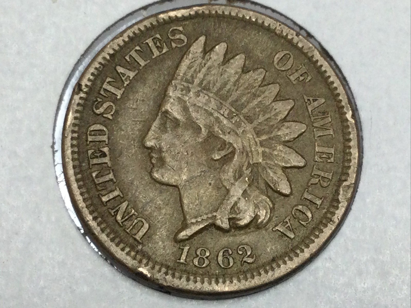 1862 Copper Nickel Indian Cent in very fine