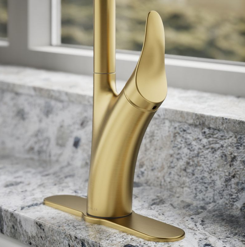 Kohler Brushed Gold Transitional Pull Down Kitchen Faucet 1PREC26448-SD-2MB-AA