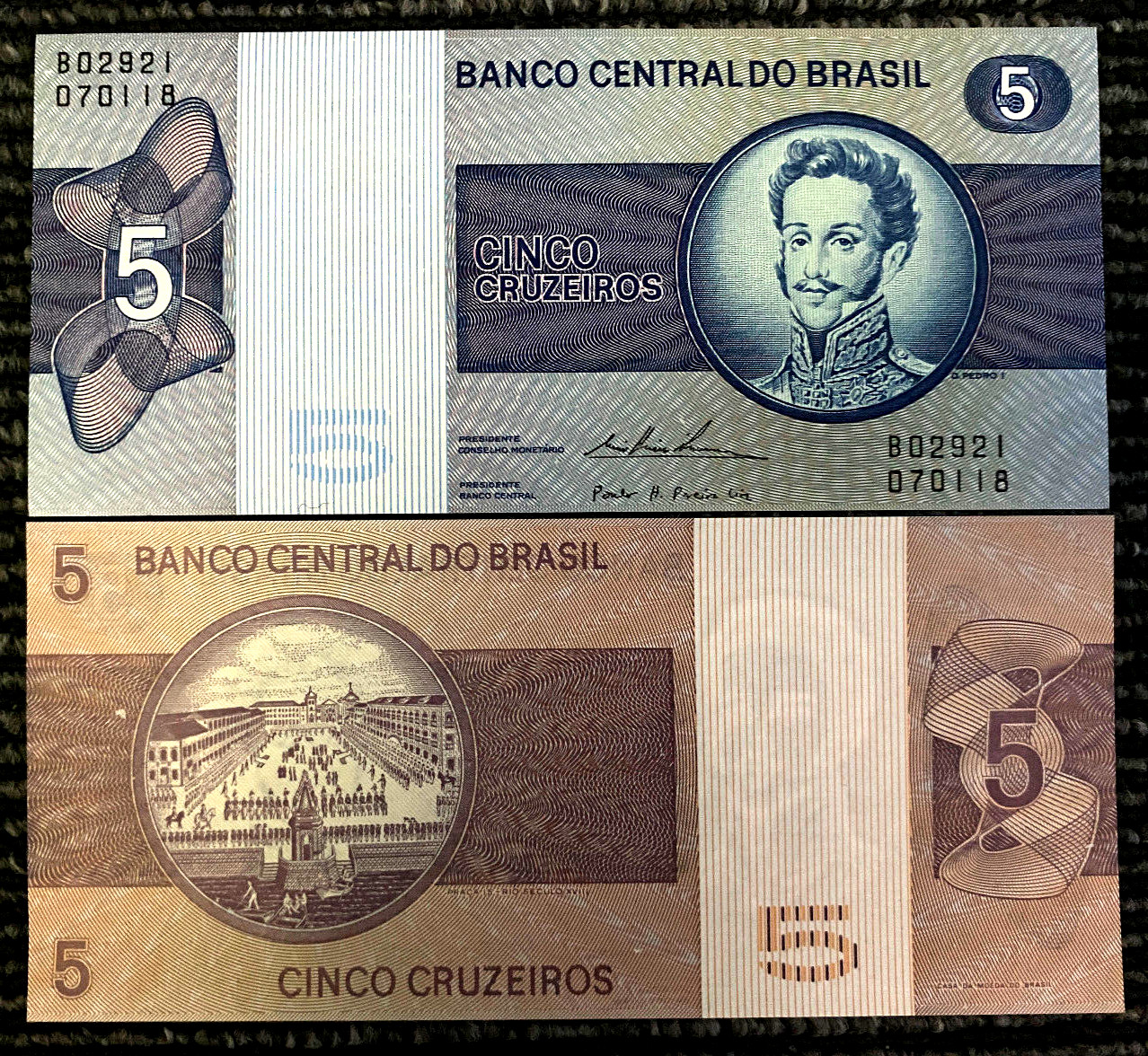 Brazil 5 Cruzeiros 1974 Banknote World Paper Money UNC Currency Bill Note