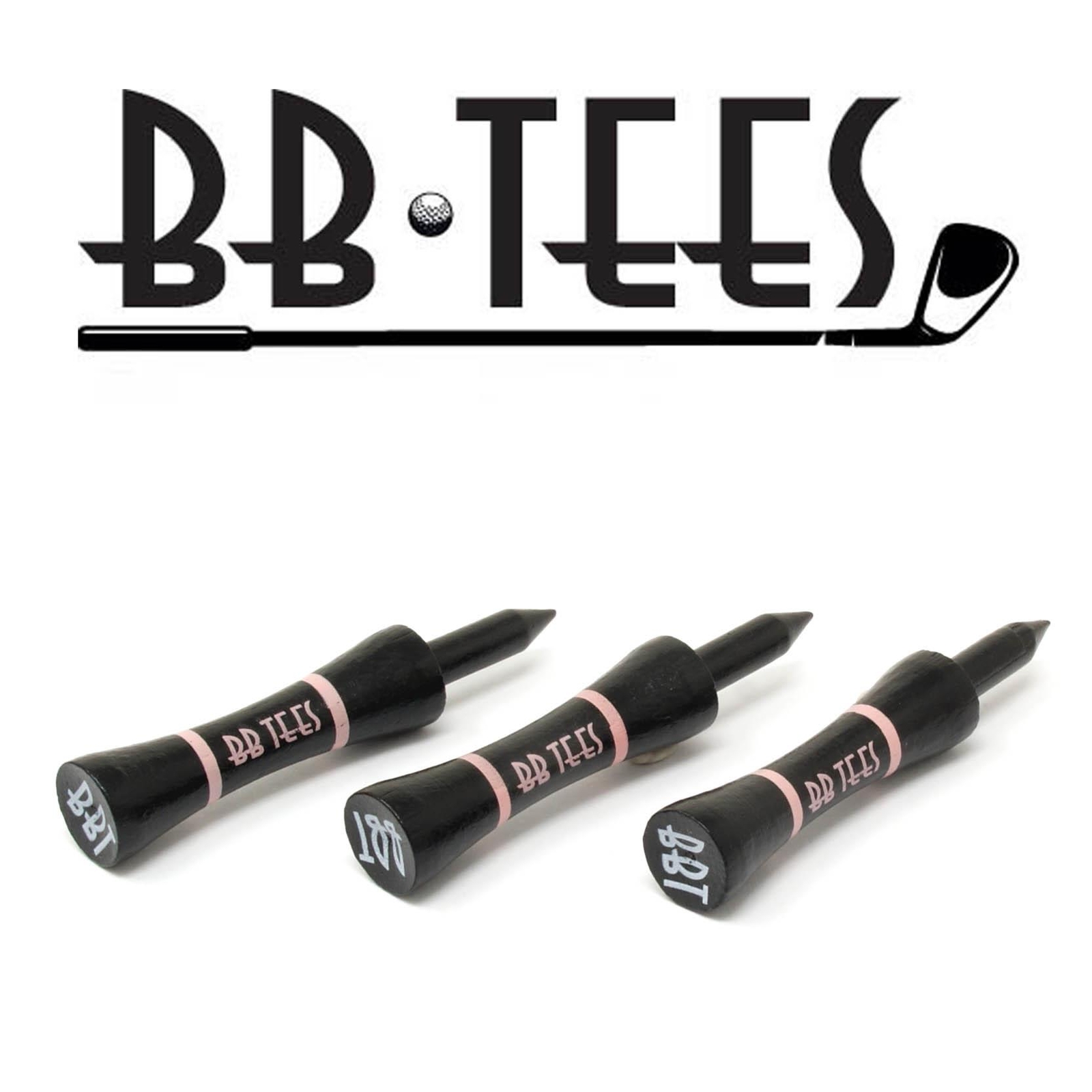 25 BB Tees Bamboo Golf Castle Tee Pink 39mm 59 mm total Biodegradable