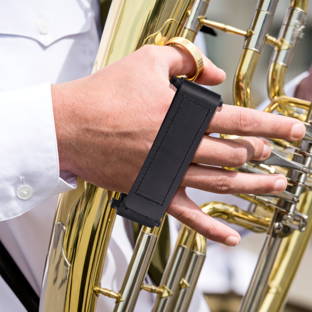 Durable Adjustable PU French Horn Hand Protector with Soft Comfortable Grip