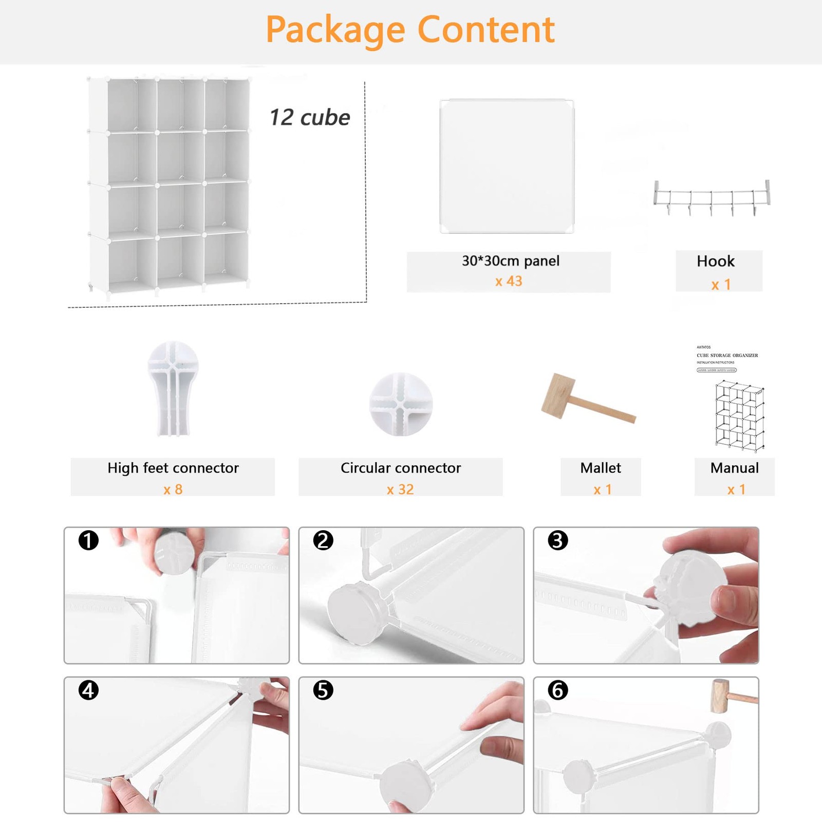 Cube Storage Organizer Storage 12 Cube Bookshelf DIY Plastic Closet Clothes S...