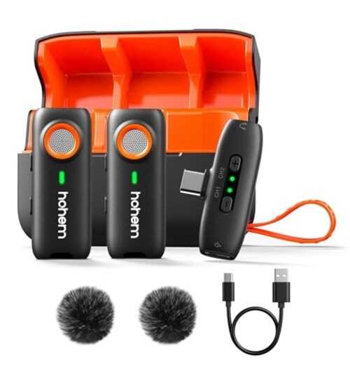 MIC-01 Wireless Lavalier Microphone, Noise Cancellation,48kHz 328ft Type-C