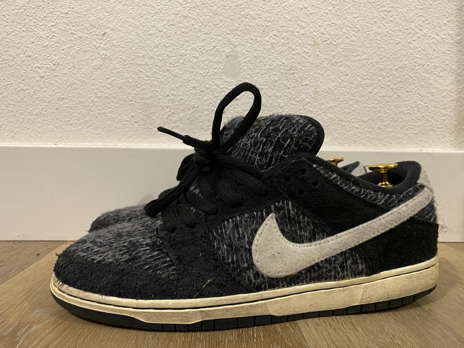 Raw “warmth” Nike SB Dunk Low Pro Black Low Top Skateboarding Shoes  US 10