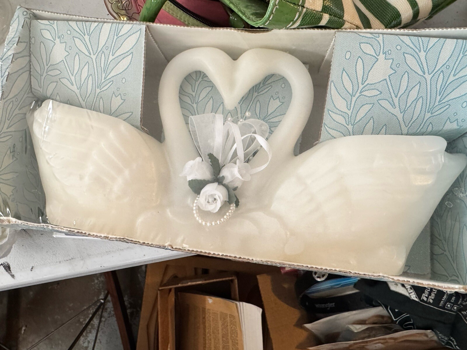 Swan Heart wedding Candle