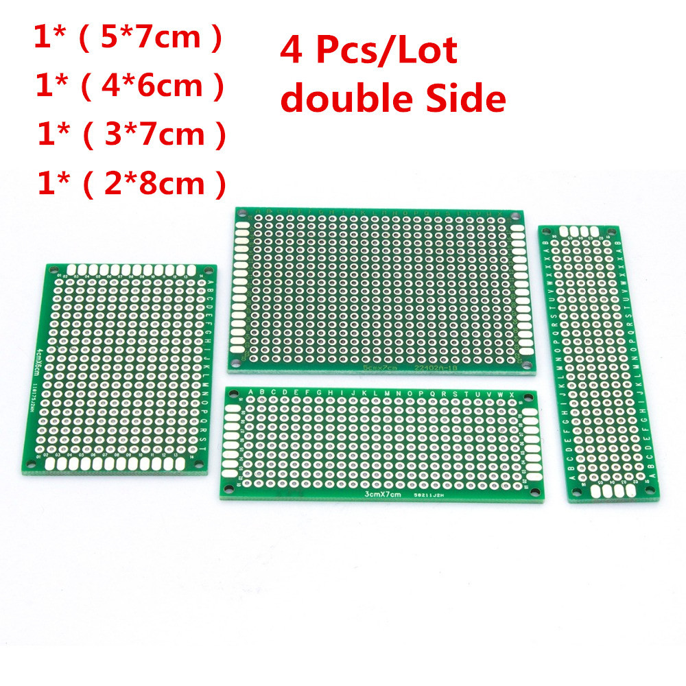 4PCS/Lot 5x7 4x6 3x7 2x8 cm double Side Copper prototype PCB Universal Board Kit