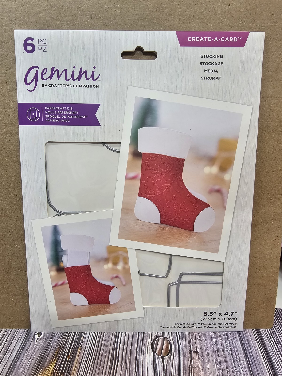 Crafters Companion Gemini Die Papercraft Create a Card Stocking 8.5" x 4.7" New