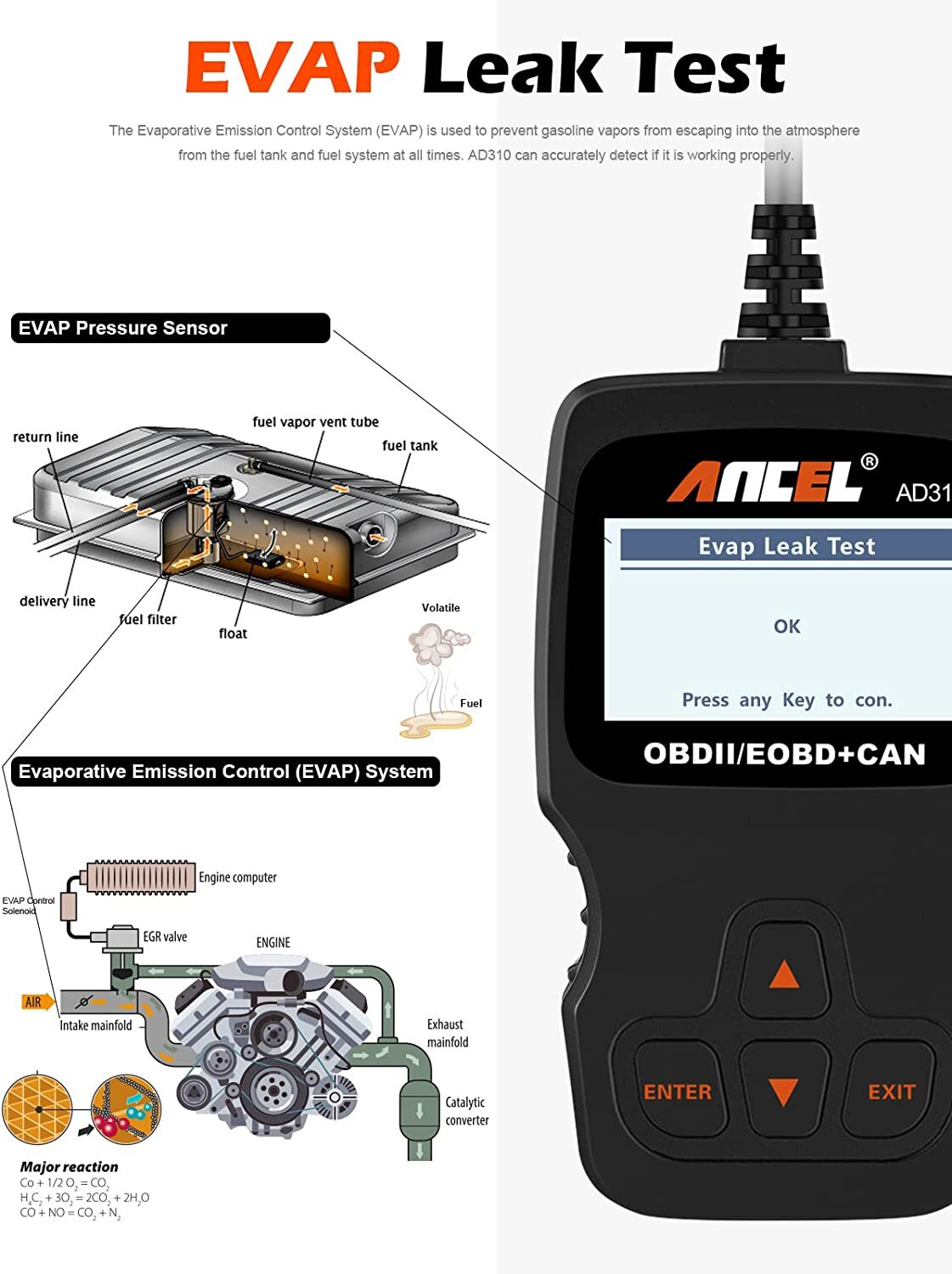 Ancel AD310 Car OBD2 Scanner Code Reader Auto Diagnostic Scan Tool Check Engine