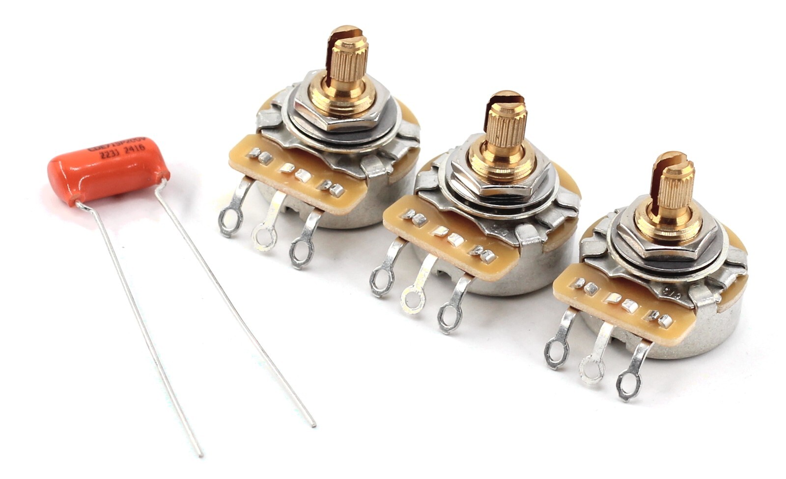 The Art of Tone CTS 250k Pots (3x) - Short Split w/ .022uf Orange Drop Capacitor