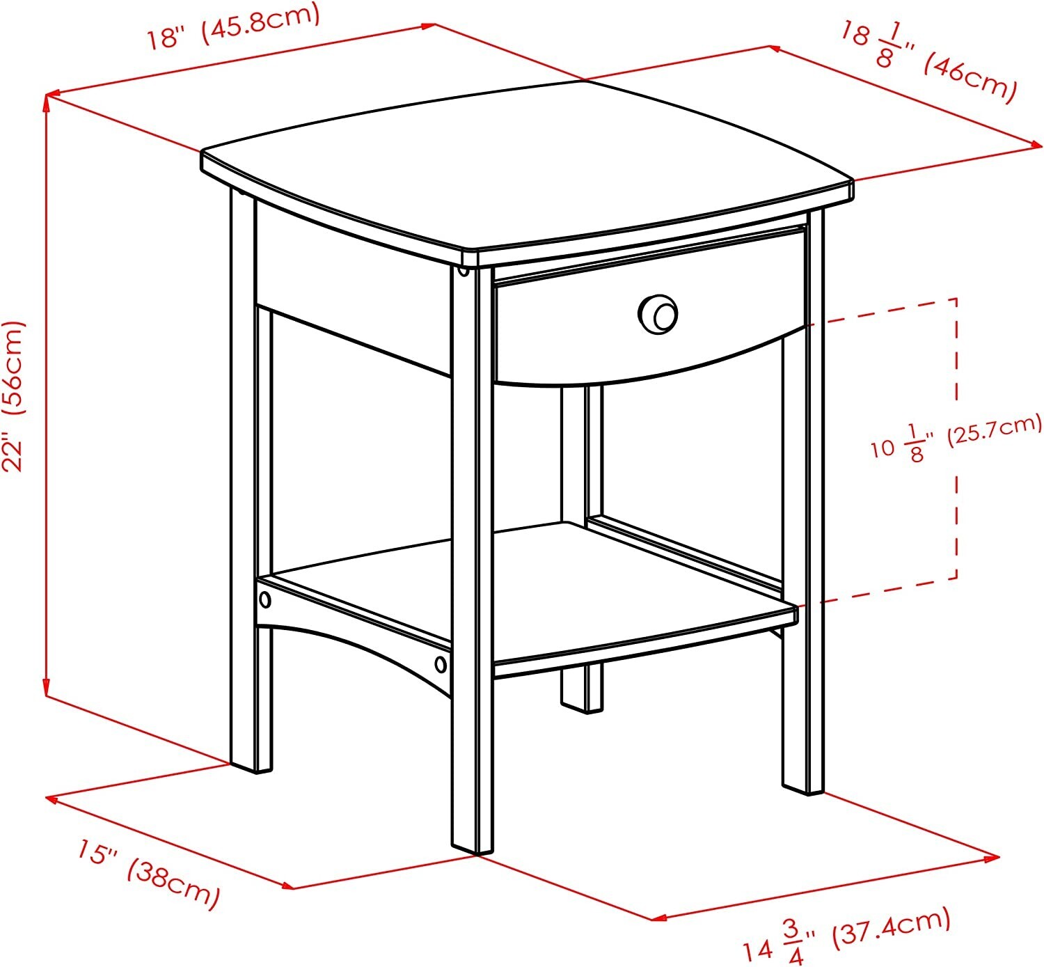 Wood Claire Accent Table, Walnut