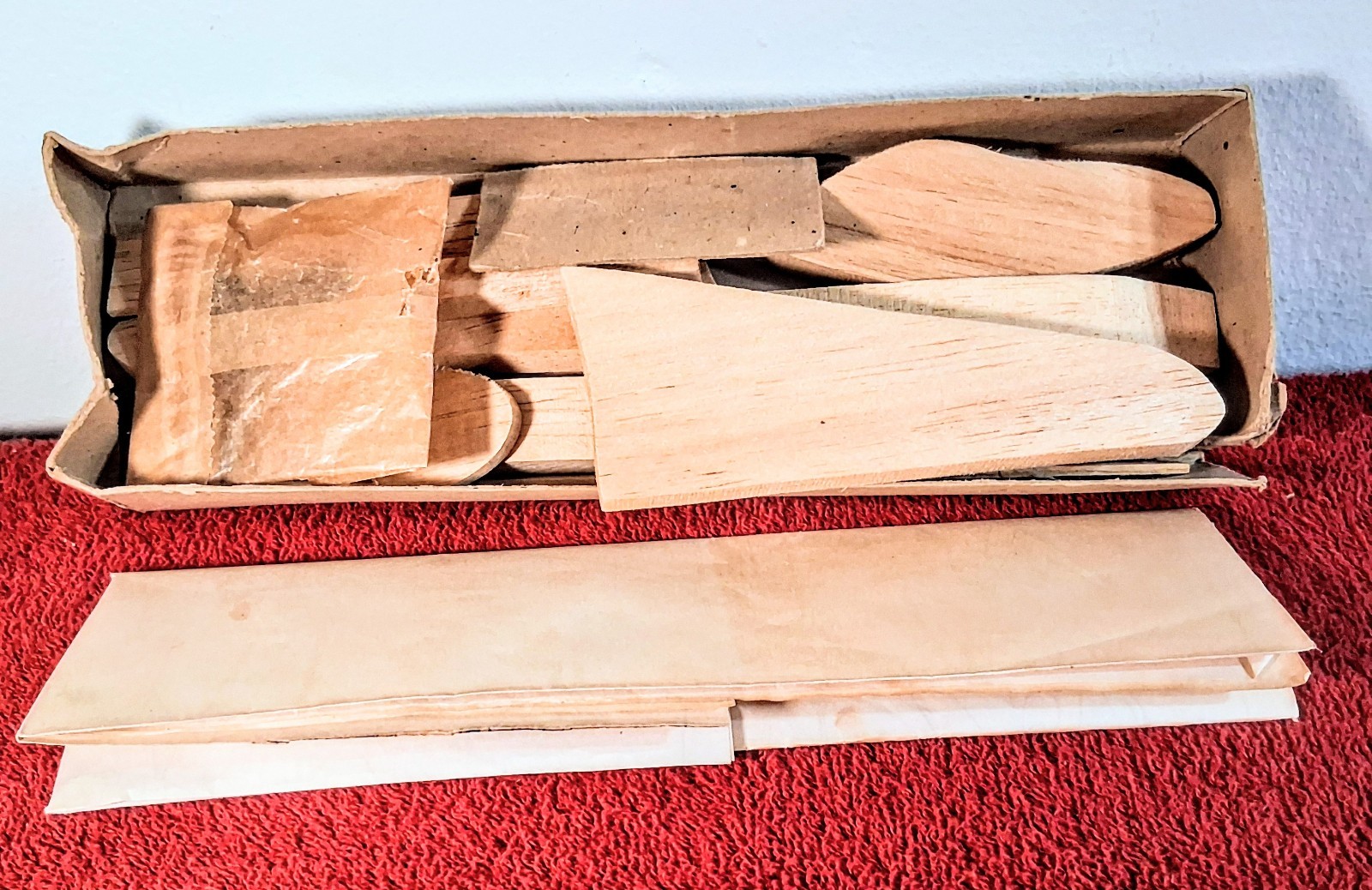Vintage 40's Falcon Model Aeroplanes Lockheed P-38 Lightning Balsa Partial Kit