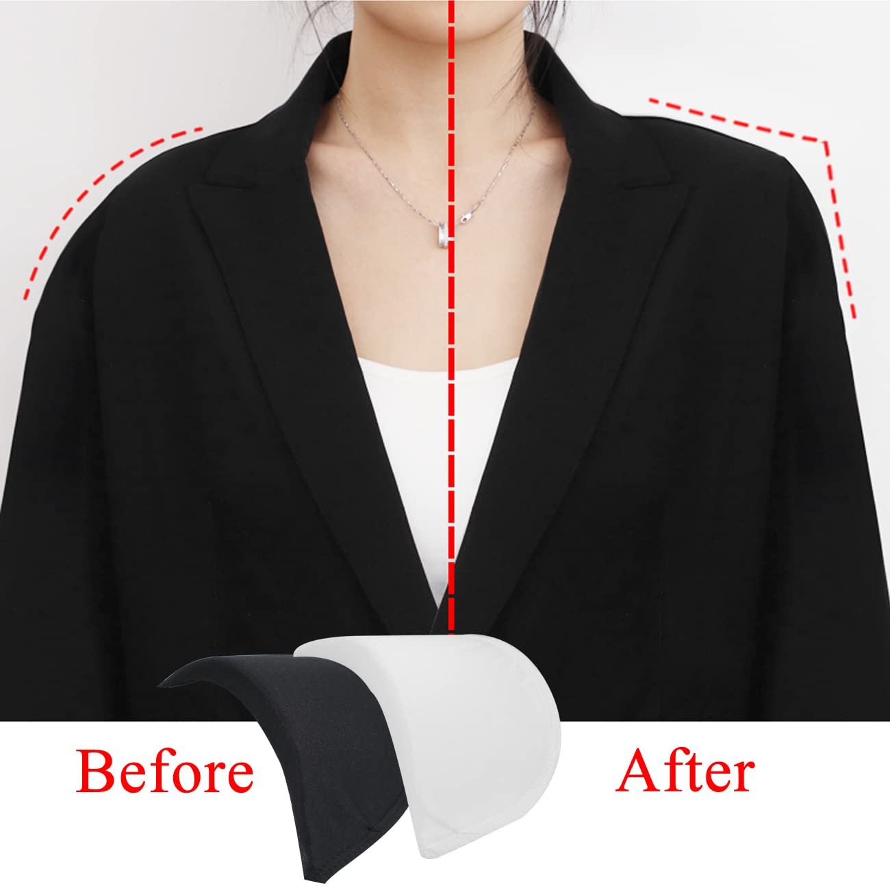 MiDube® Thickness 2cm / 0.78inch Foam Shoulder Pads Set Polyester Pad 2 pair