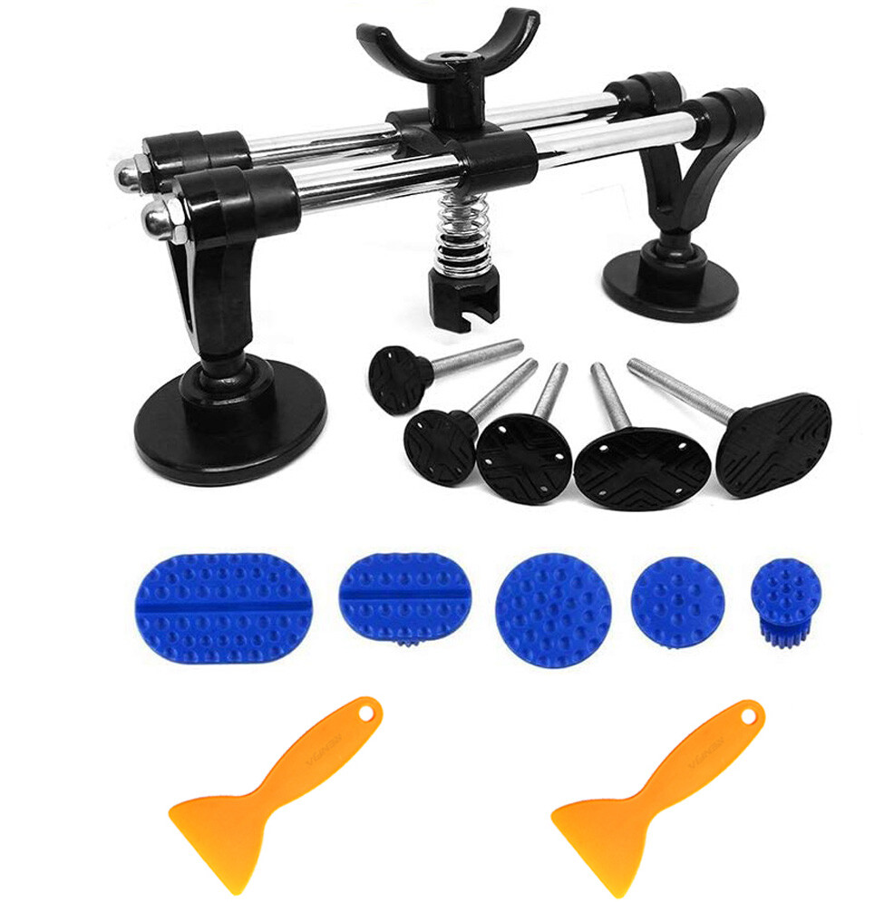 Car Paintless Dent Puller Tabs Bridge Lifter Body Repair Hail Removal Tool Kit