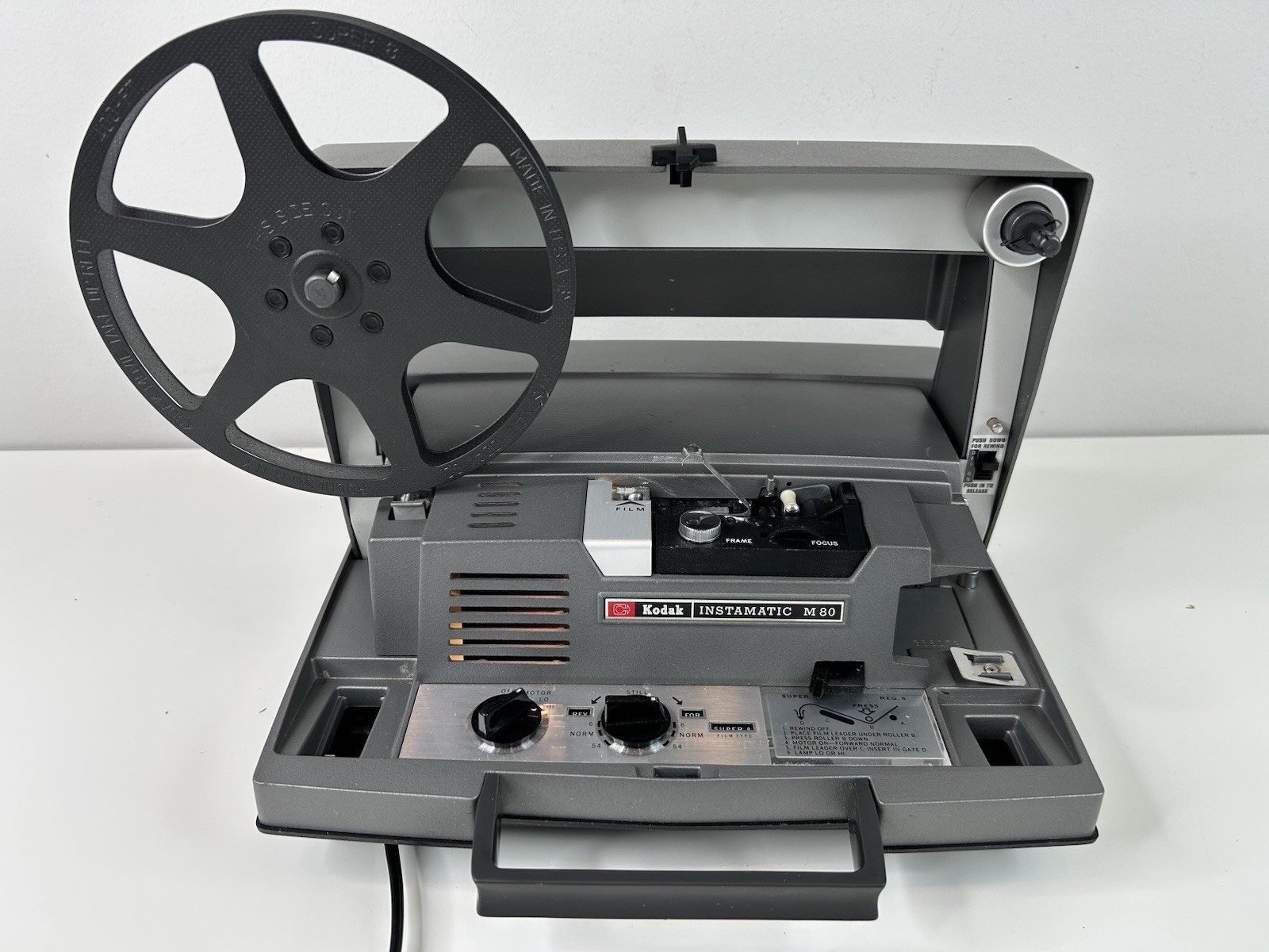 Kodak Instamatic M80 Super 8 Movie Projector. Belt To Front Reel Drive Inop.