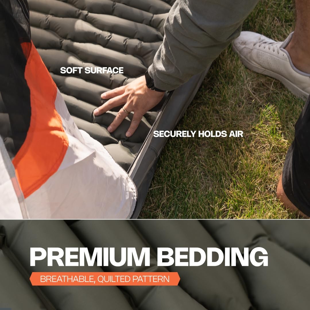 Inflatable Sleeping Pad for Camping & Backpacking – Lightweight 2.1” Thick Co...