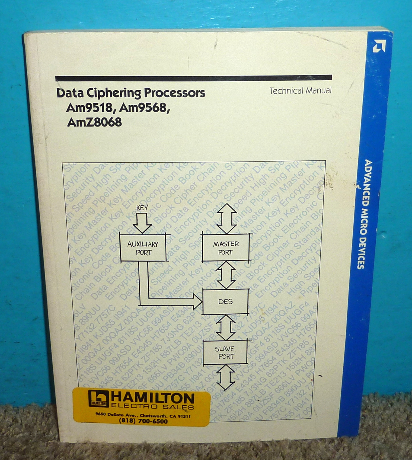 1984 AMD Data Ciphering Processors Am9518, Am9568, AmZ8068 Technical Manual