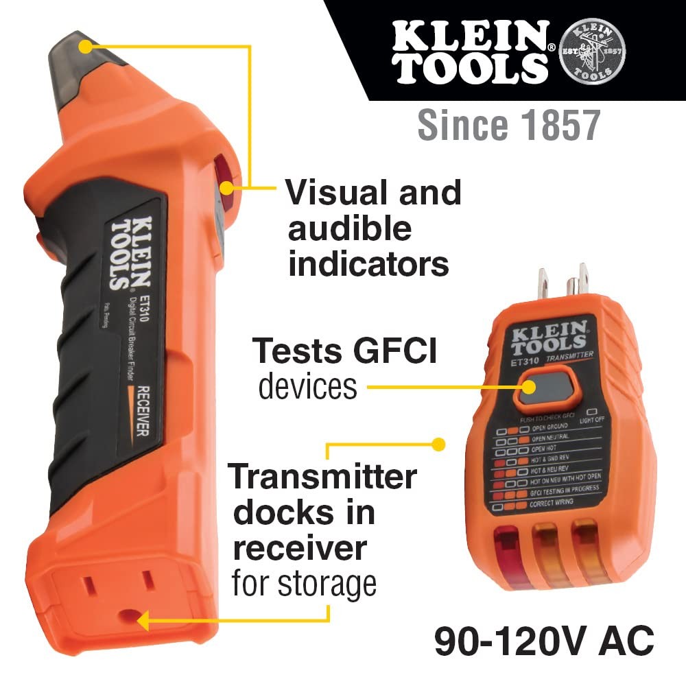Klein Tools ET310 Circuit Breaker Finder w/ GFCI Outlet Tester
