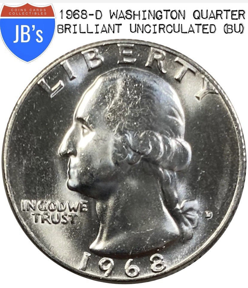 1968-D Washington Quarter 25c - BRILLIANT UNCIRCULATED (BU)