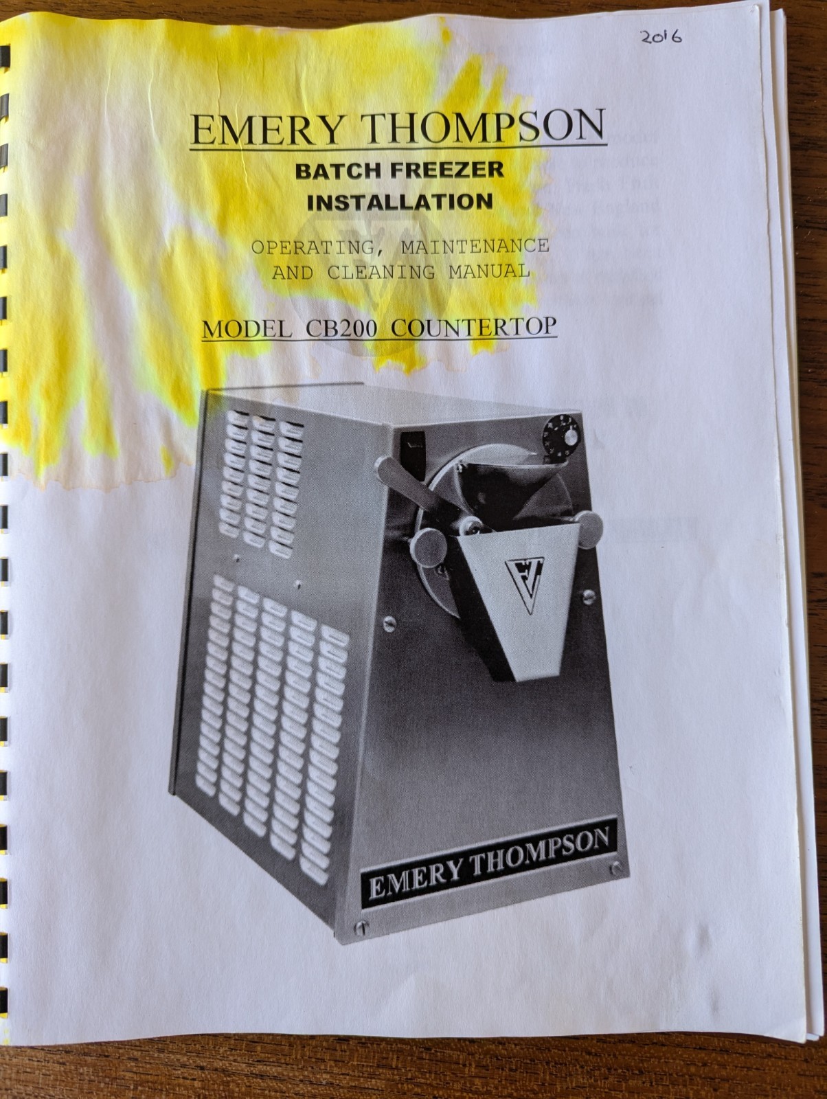 Emery Thompson CB-200 Batch Freezer - used, working perfectly, with extras