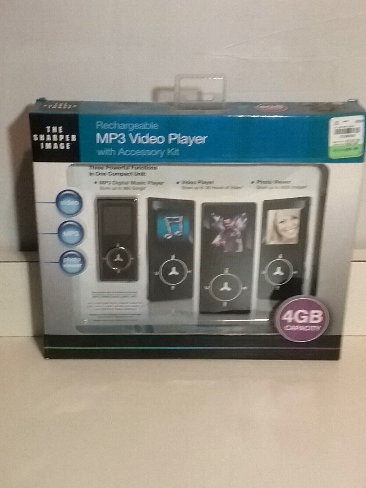 NIB: MP3 Video Player: Sharper Image: Accessory Kit: 4GB