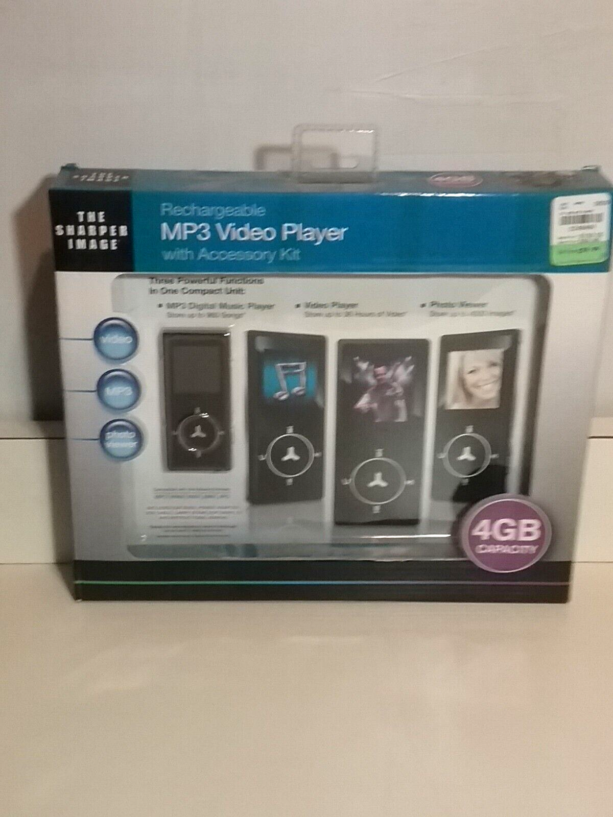 NIB: MP3 Video Player: Sharper Image: Accessory Kit: 4GB