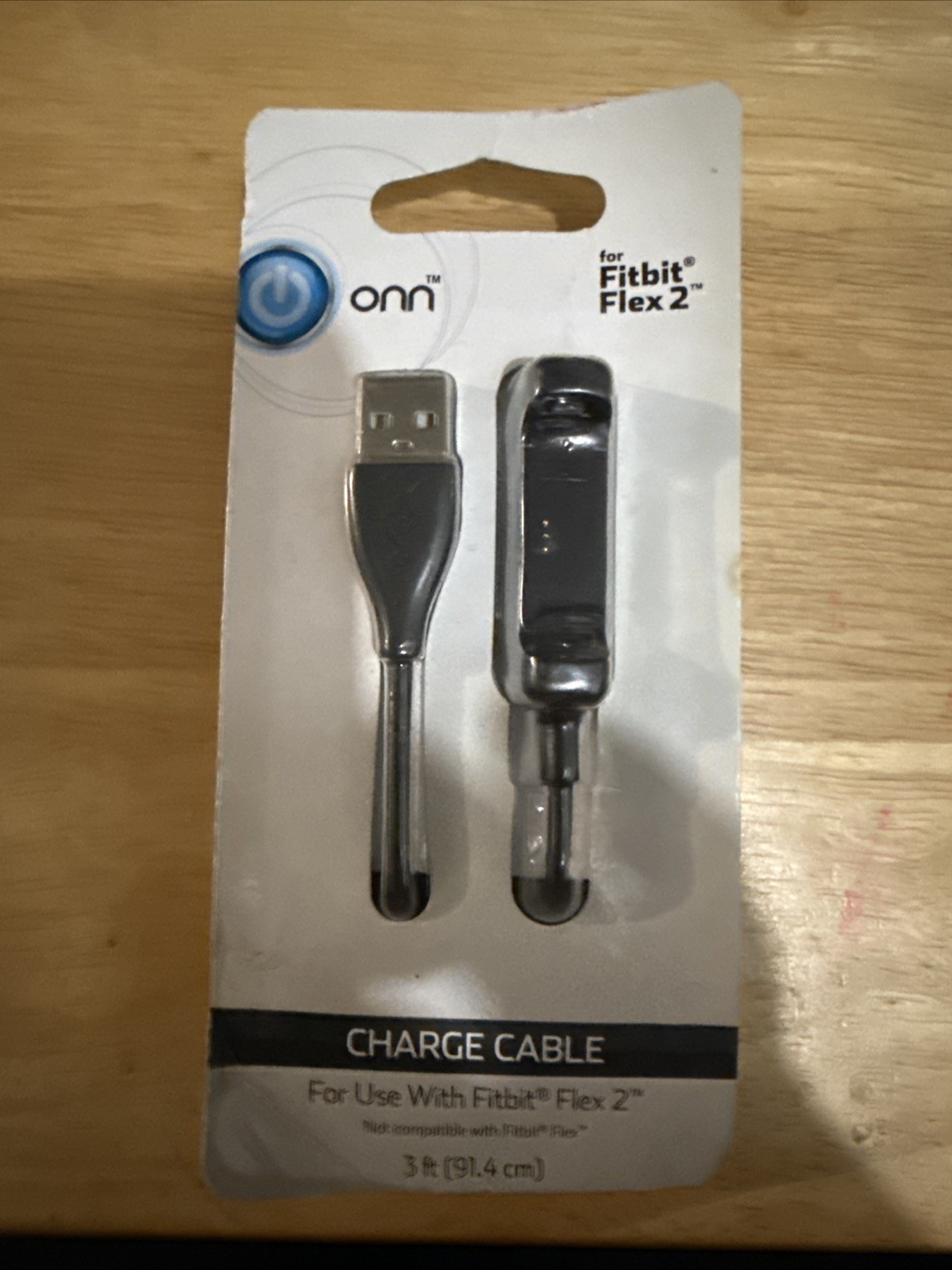 Onn Fitbit Flex 2 Charge Cable Black 3 Feet  ONA17WA026 New In Box