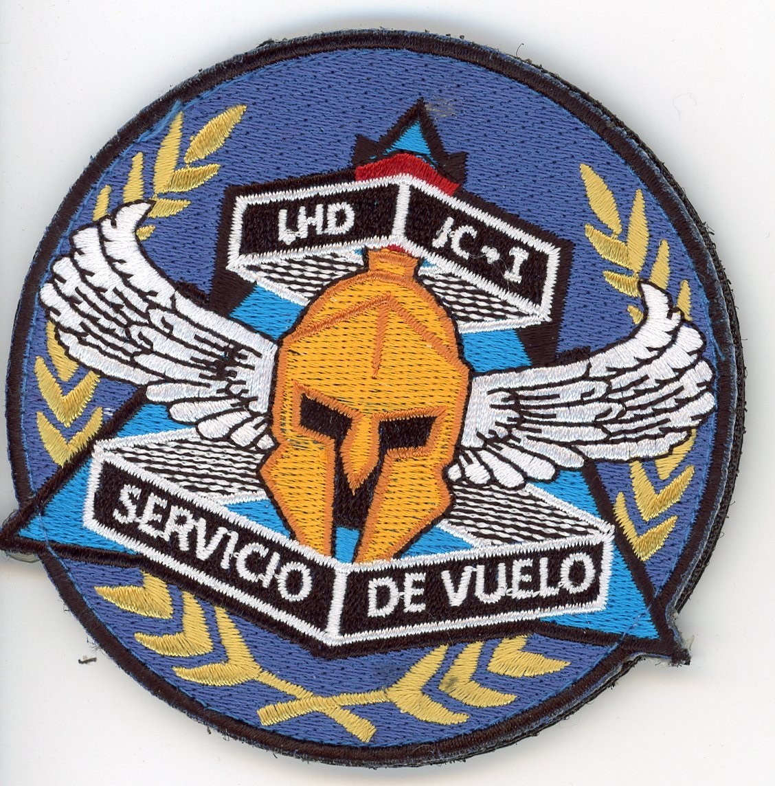 PATCH SPAIN NAVY L-61 LHD JUAN CARLOS I FLIGHT SERVICE DOUBLE VEL BACK PARCHE