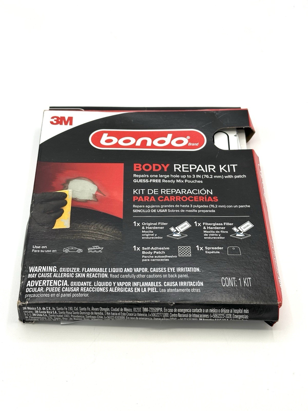 Bondo Auto Body Repair Kit For 1 Lg Hole Up To 3" 2x Ready To Mix Pouches