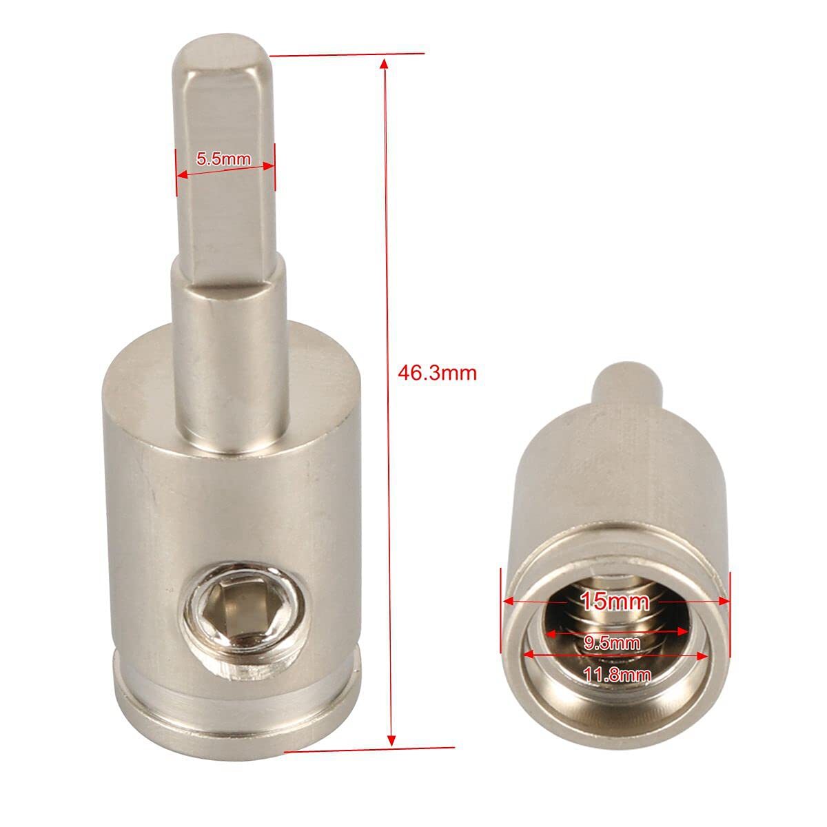 Wire Reducer 4 to 8 Gauge 4 Pack Amp Input Power Ground Adapter Brass Shrink