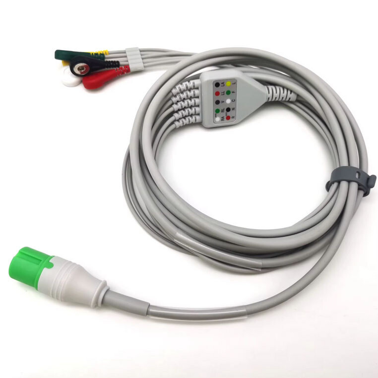 IEC One Piece 5 Lead ECG cable for Contec 7Pins CMS8000 Medical Monitor Snap