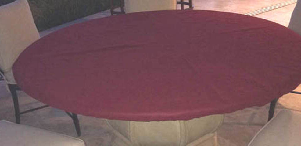 Ruby red Felt poker table cover fits 72" round - Poly felt -  dwst / bl  FS