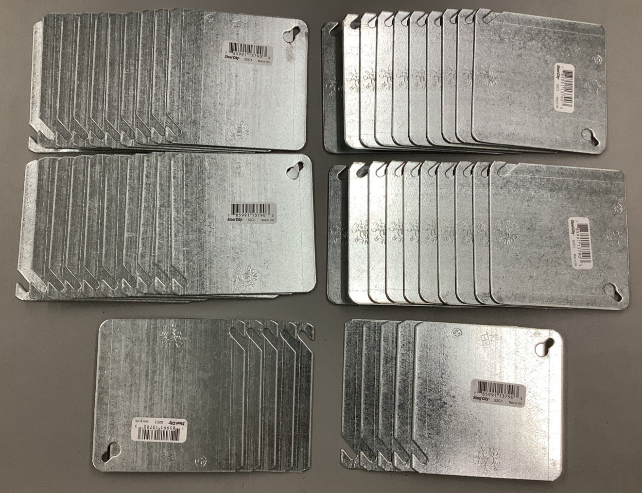 Box of 50 ABB 52C1 Steel City 4in Square Covers (R89)
