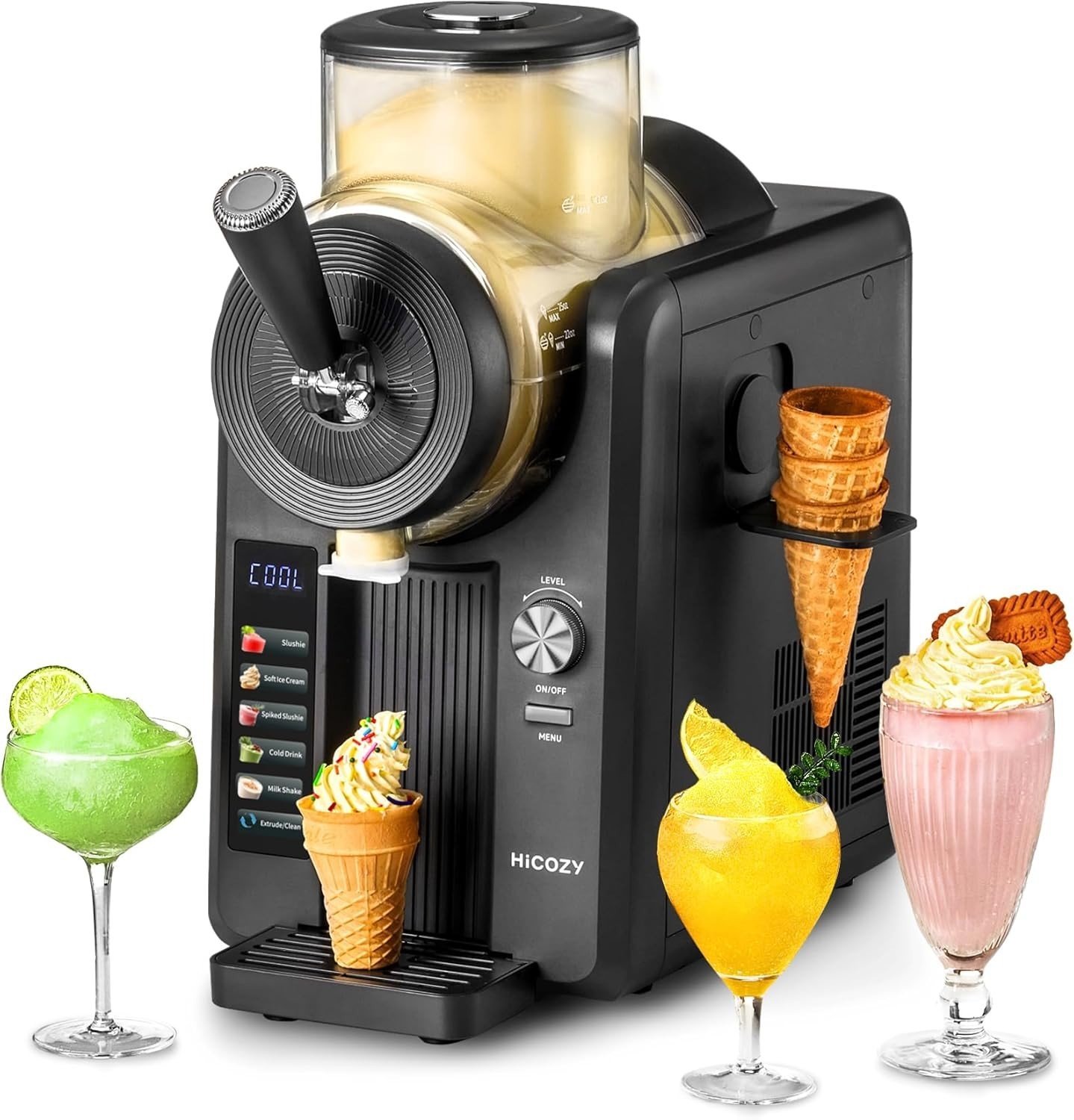 F3 Slushie Machine & Soft Serve Ice Cream Machine, No Ice Needed, Self-Cleaning,