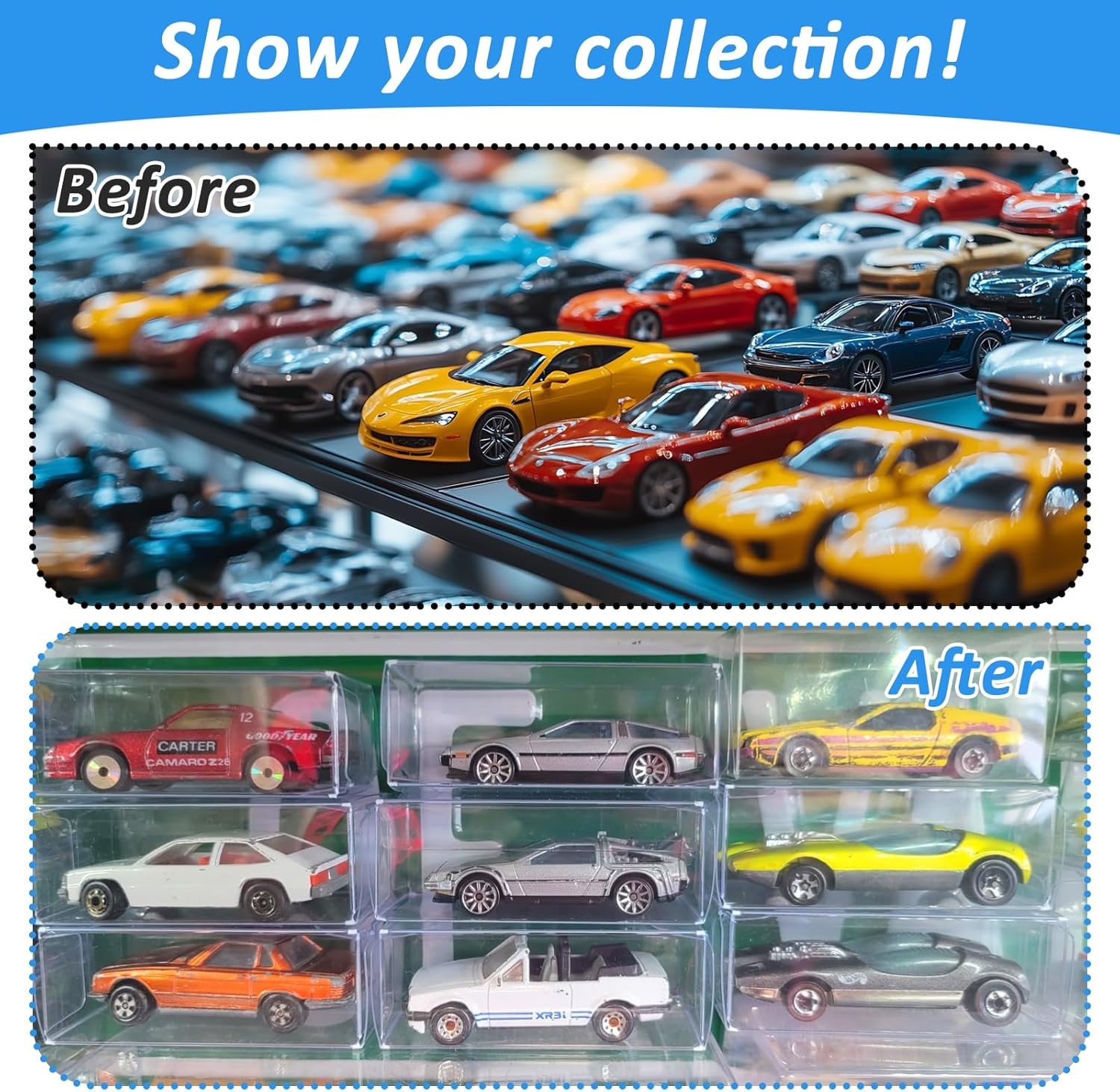 120 PCS 1/64 Display Case for Model Car,Clear Display Case,Storage Display Case,