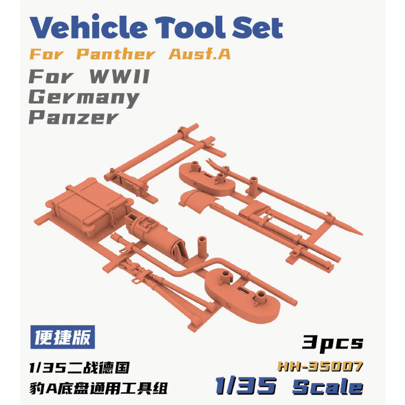 Heavy Hobby HH-35007 1/35 Vehicle Tool Set forPanther forWWII Germany PanzerEasy