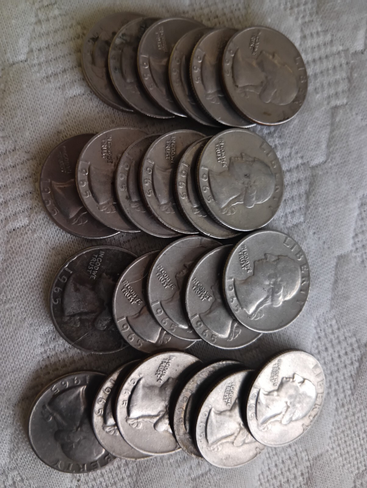 16 Quarters 1965 No Mints