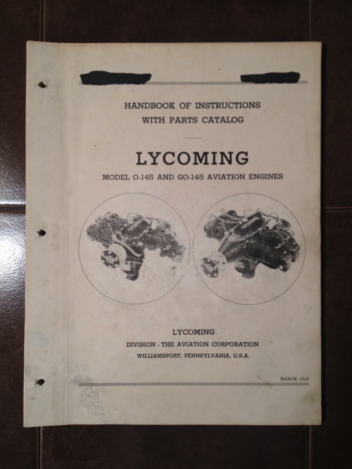 Lycoming O-145 & GO-145 Maintenance and Parts Manual