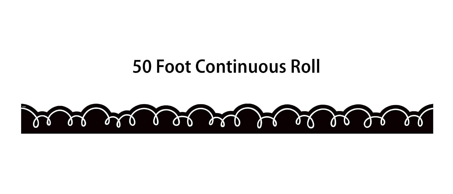Teacher Created Resources Black/White Squiggles Border Trim - 50ft