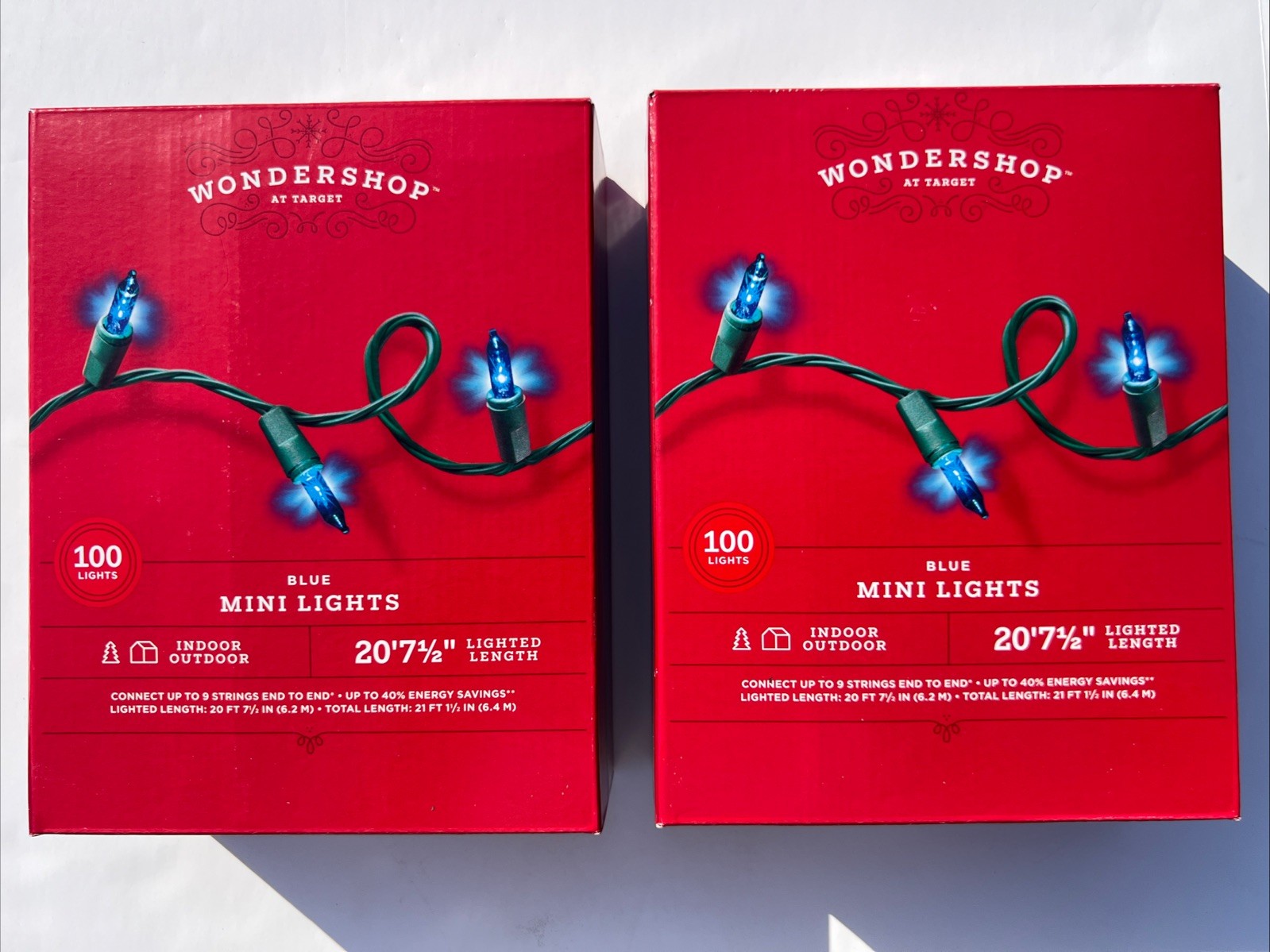Wondershop 200ct  Blue Mini String Lights 40' Indoor / Outdoor