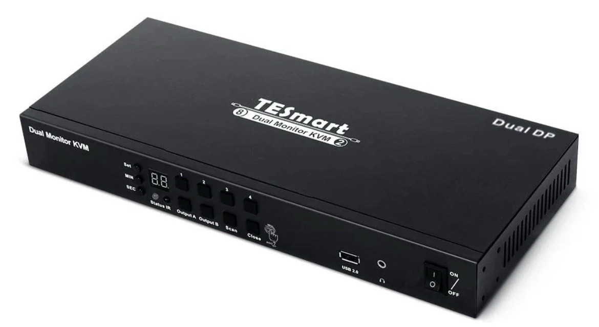 TESmart Duel Monitor Switch (PKS0802A10) KVM Switch 8 Dual Monitor KVM 2 Gaming