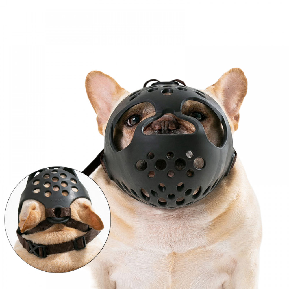 Short Snout Dog Muzzles Soft Silicone Adjustable Breathable Dog Muzzle S M L XL