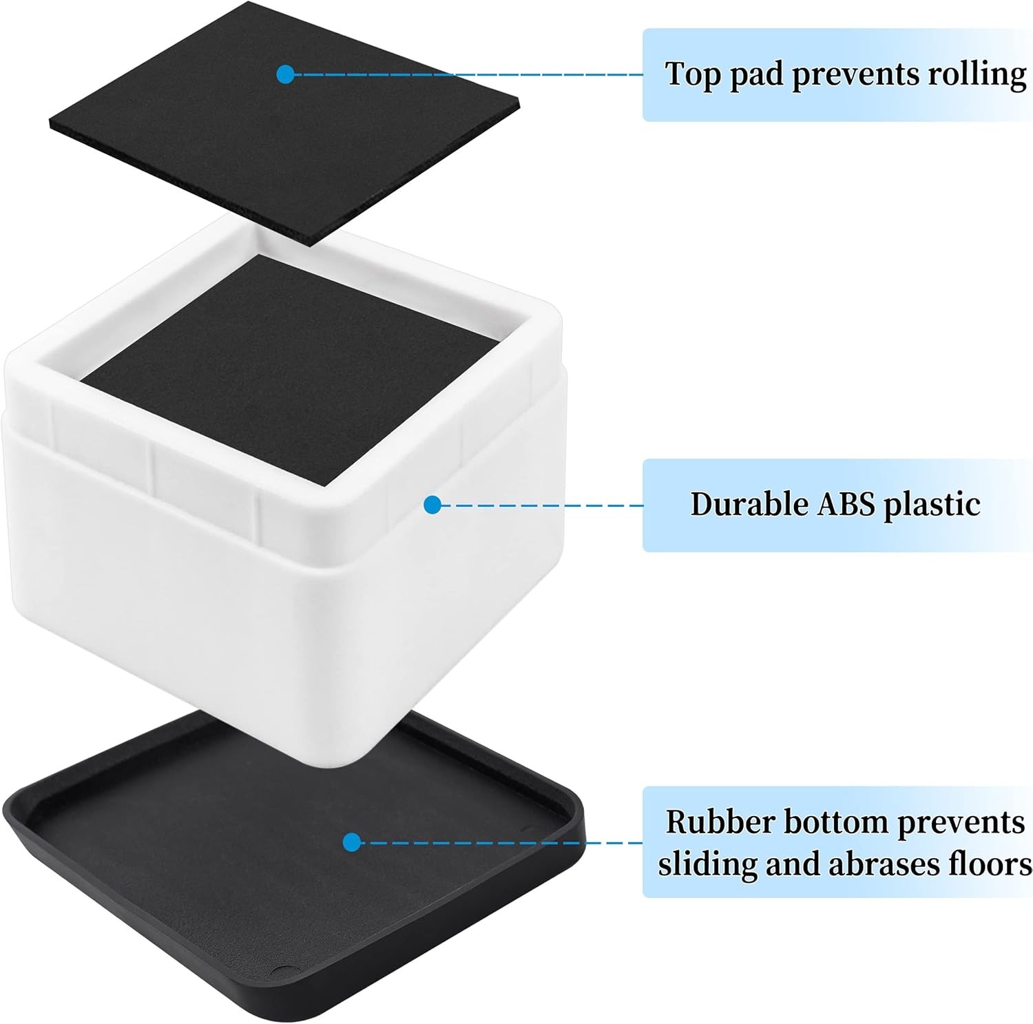 Bed Risers 3 or 6 Inch Heavy Duty Stackable Furniture Risers for Sofas Table Cou