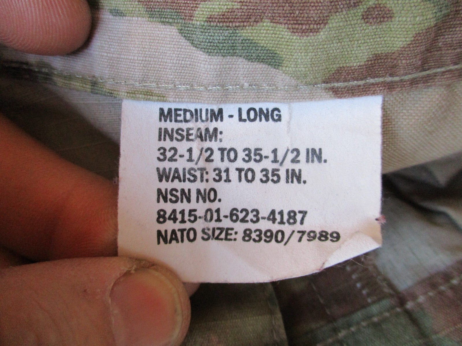 OCP, Multicam Combat, Utility Pants with Rigger Belt, MEDIUM LONG, 35 inch waist