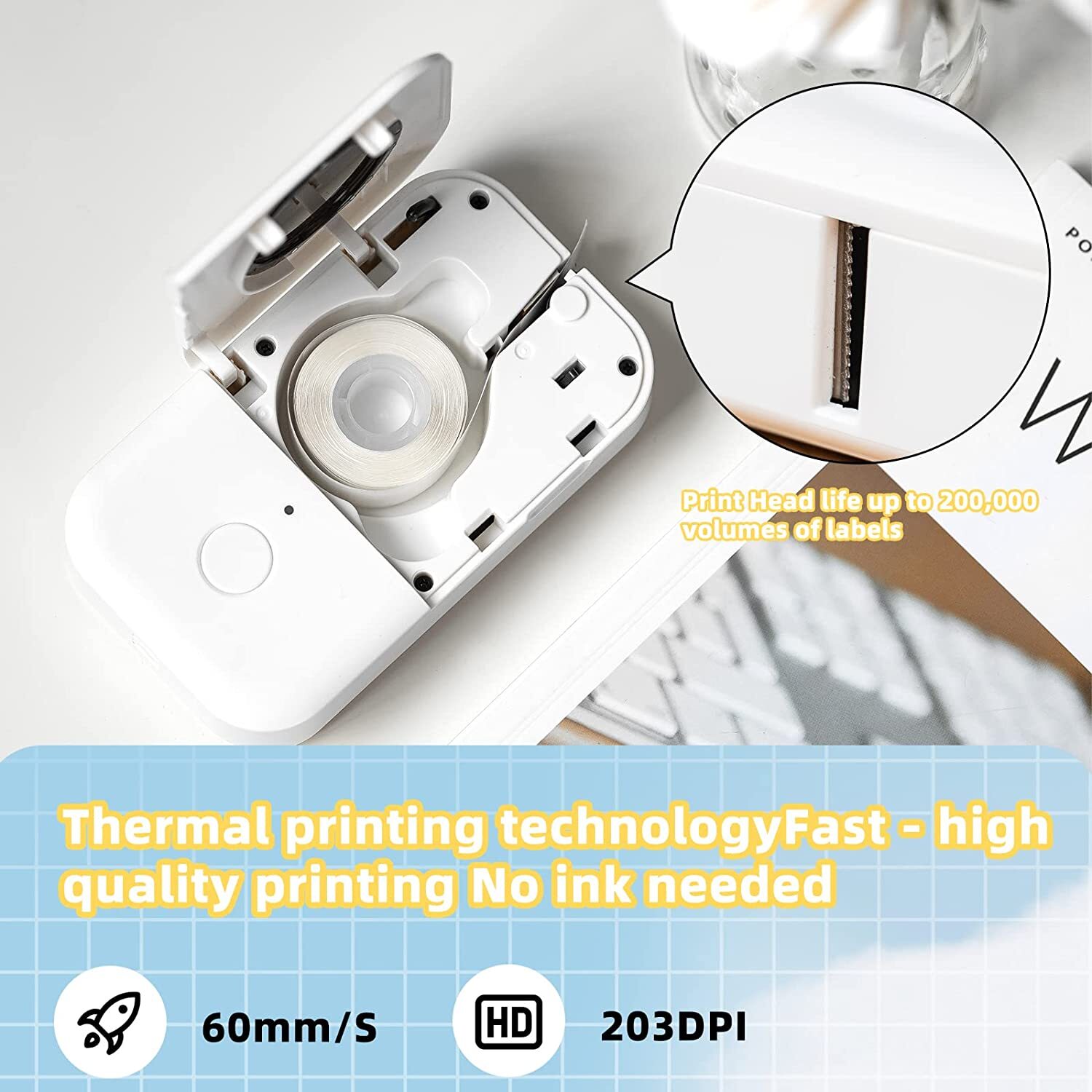 Label Maker Bluetooth Thermal Label Maker Machine with Tape Portable Phomemo D30